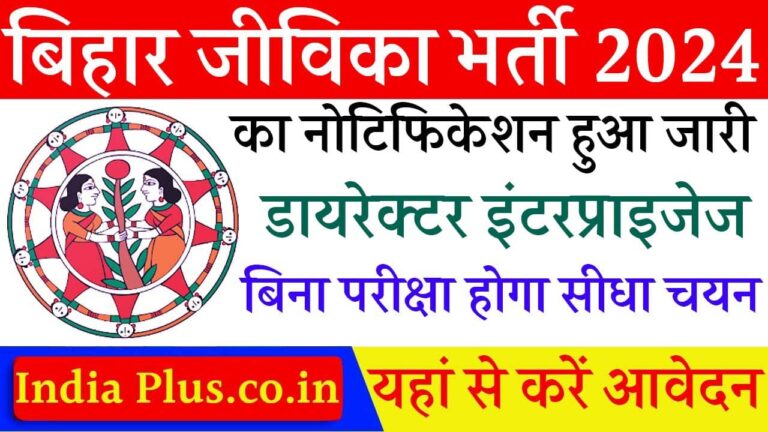 Bihar JEEVIKA Vacancy 2024 Indiaplus