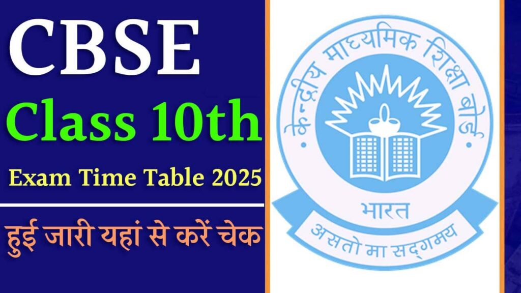 CBSE 10th Exam Time Table 2025