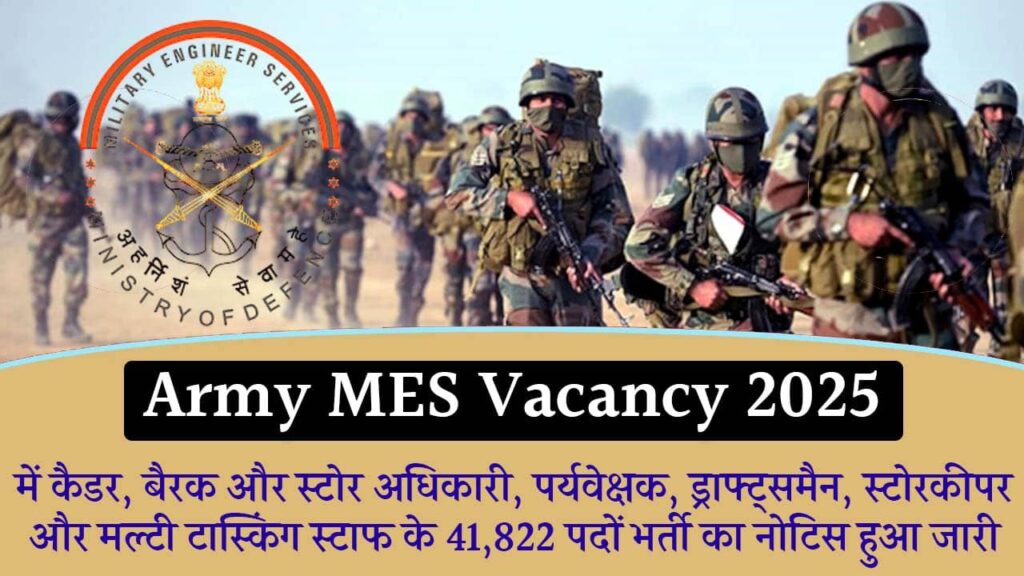 Army MES Vacancy 2025 iNDIAPLUS